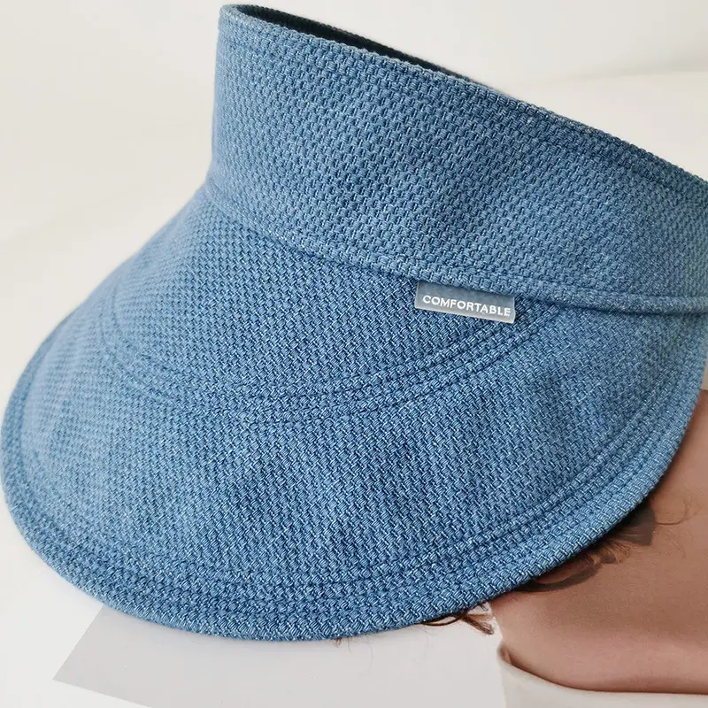 Women's Foldable Denim Sun Hat Blue Backed Shade — feature 27