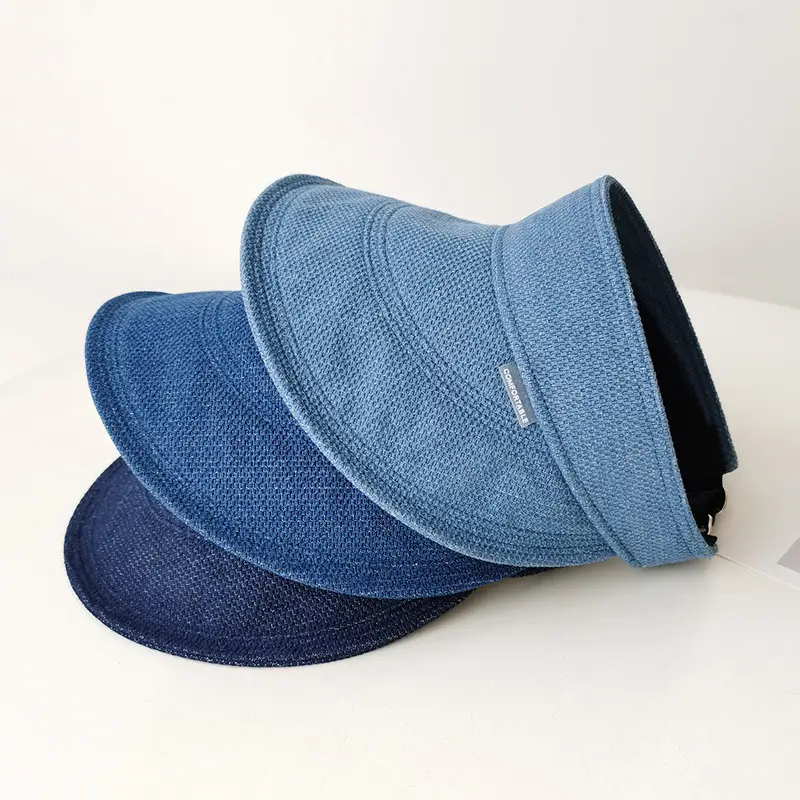 Women's Foldable Denim Sun Hat Blue Backed Shade — feature 9