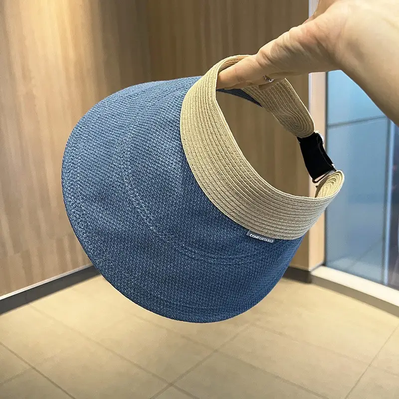 Women's Foldable Denim Sun Hat Blue Backed Shade - Image 4