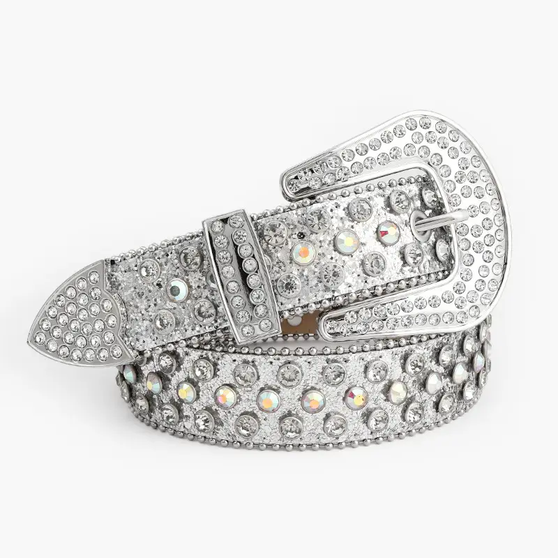 Women's Rhinestone Crossbody Belt with Buckle - Image 8