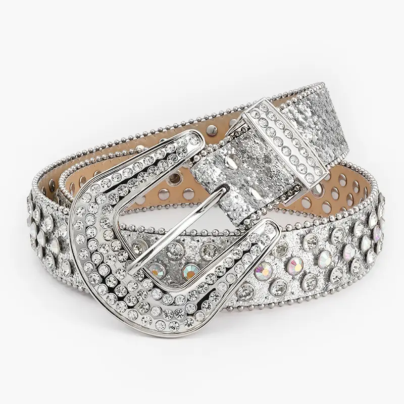 Women's Rhinestone Crossbody Belt with Buckle — feature 5