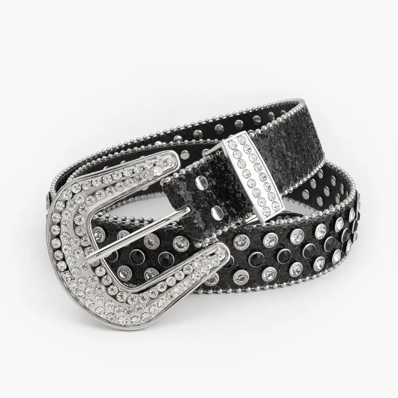 Women's Rhinestone Crossbody Belt with Buckle — feature 7