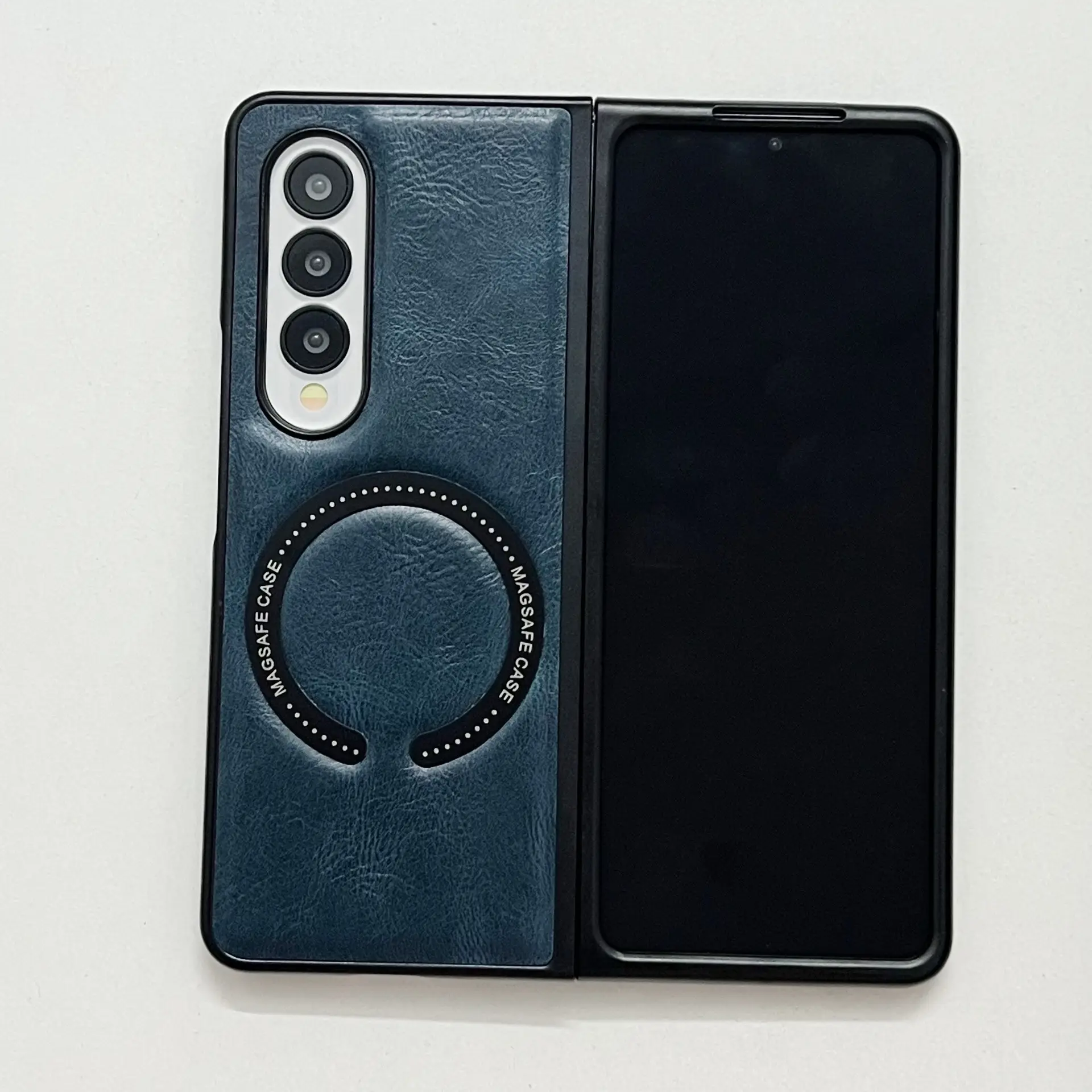 Samsung Fold5 Magnetic Leather Case Green Black - Image 10