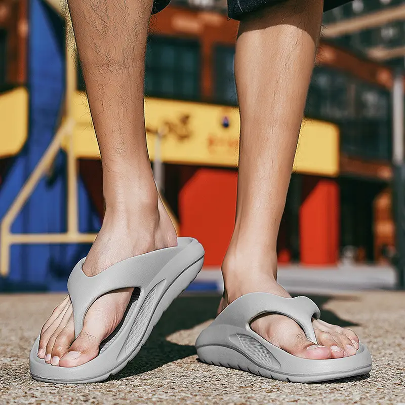 Men Slip-On White Flip Flops Summer Wear