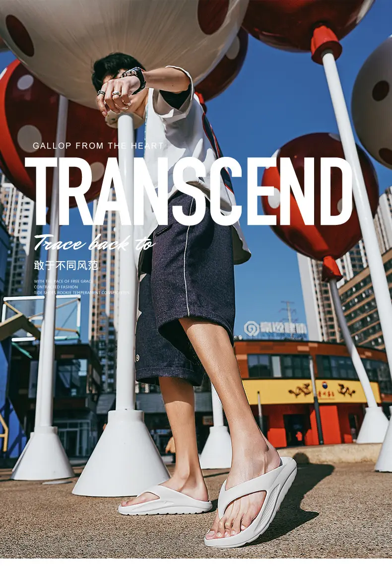 Men Slip-On White Flip Flops Summer Wear — feature 4