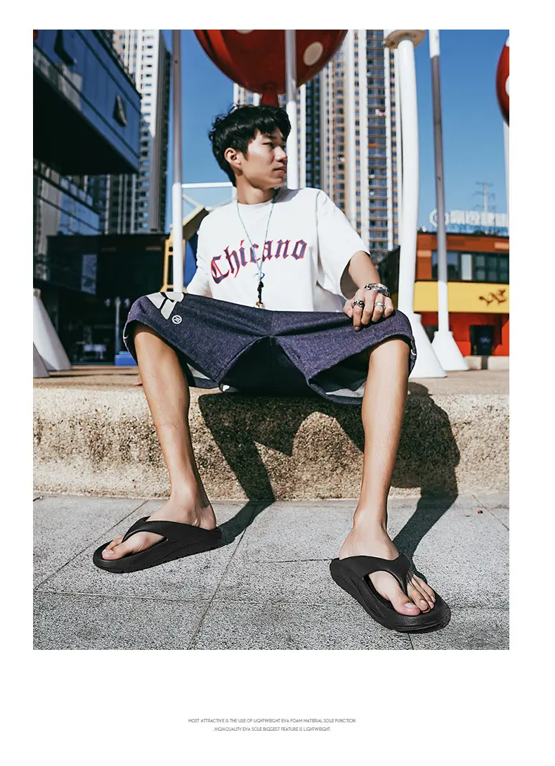 Men Slip-On White Flip Flops Summer Wear — feature 9