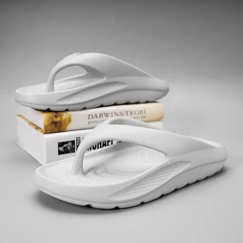 Men Slip-On White Flip Flops Summer Wear