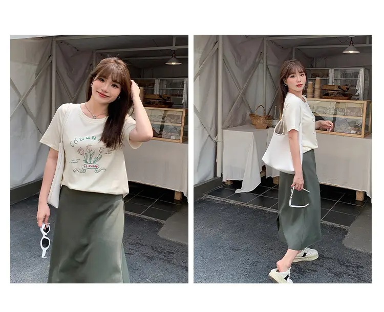 Milk Printed Tulip T-Shirt Plus Size Women — feature 16