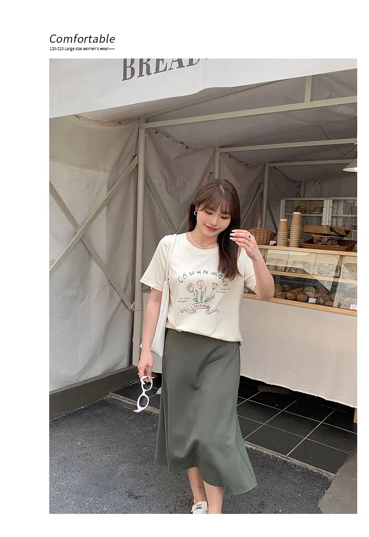 Milk Printed Tulip T-Shirt Plus Size Women — feature 17