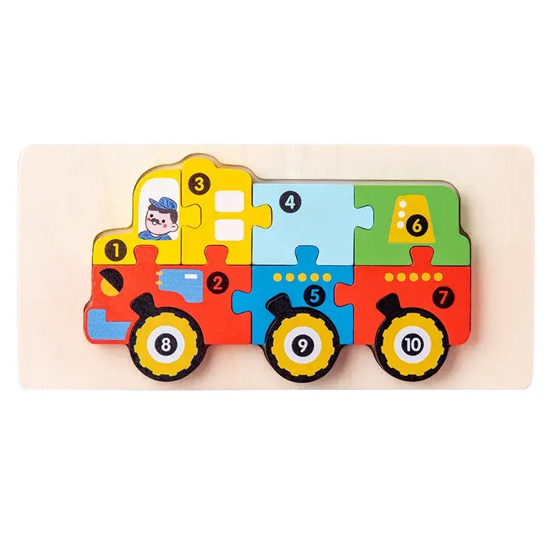 Three-Dimensional Wooden Puzzle Traffic Car for Kids - Image 18