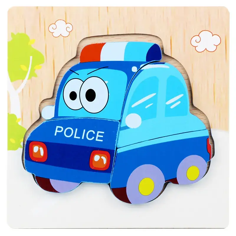 Three-Dimensional Wooden Puzzle Traffic Car for Kids - Image 34