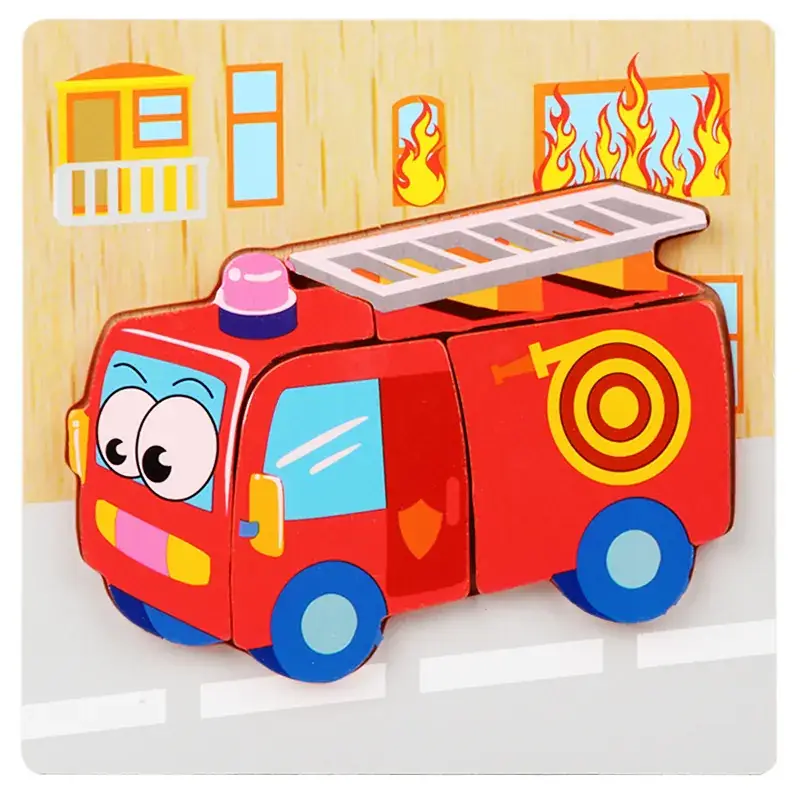 Three-Dimensional Wooden Puzzle Traffic Car for Kids - Image 35