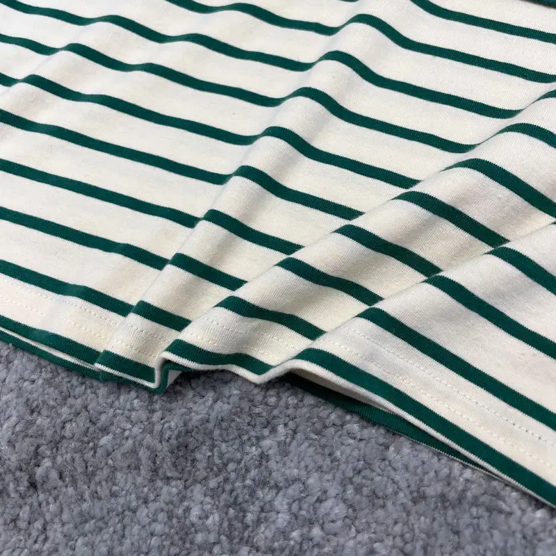 Striped Nursing T-Shirt Green White Summer Hot Mom - Image 4