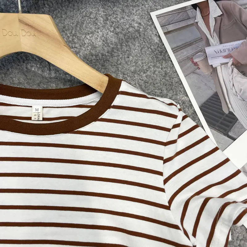 Striped Nursing T-Shirt Green White Summer Hot Mom — feature 30
