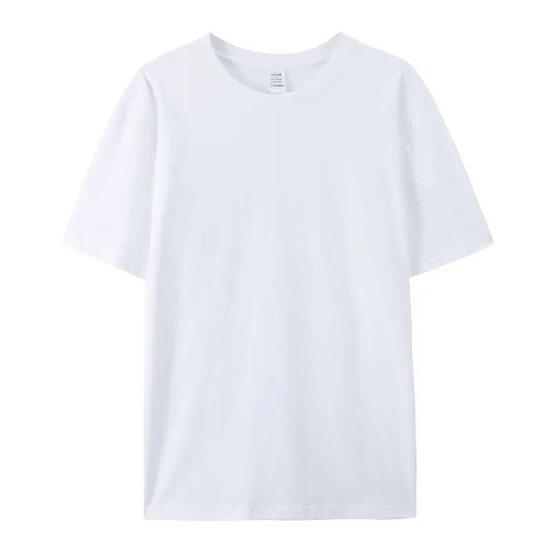 Men Pure Cotton Summer T-Shirt Solid Beige Round Neck - Image 2