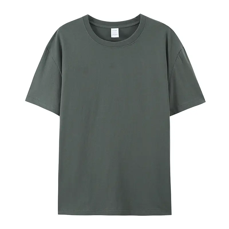 Men Pure Cotton Summer T-Shirt Solid Beige Round Neck - Image 4