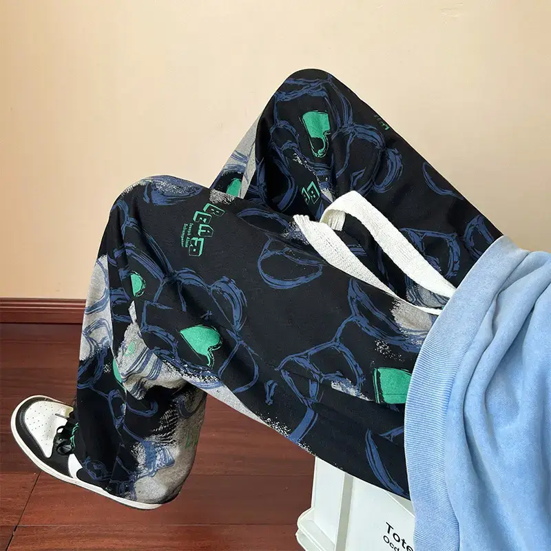 2023 New Heavy New Bear Printed Pants for Men - Image 3
