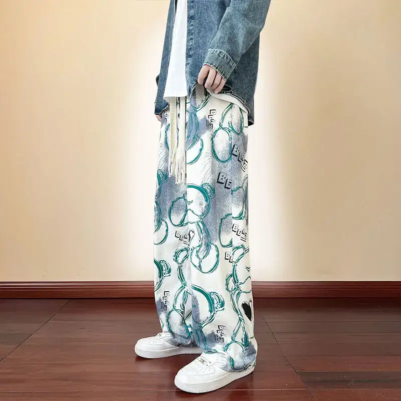 2023 New Heavy New Bear Printed Pants for Men - Image 6