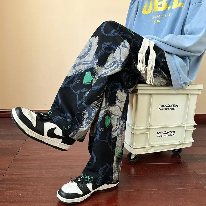 2023 New Heavy New Bear Printed Pants for Men - Image 2