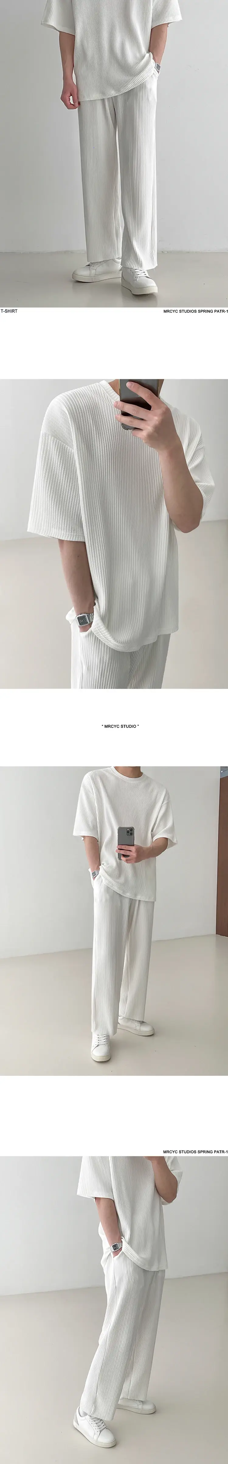 Men Korean Style White Shorts Trousers Set — feature 20