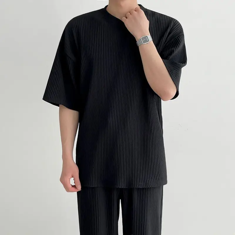 Men Korean Style White Shorts Trousers Set - Image 2