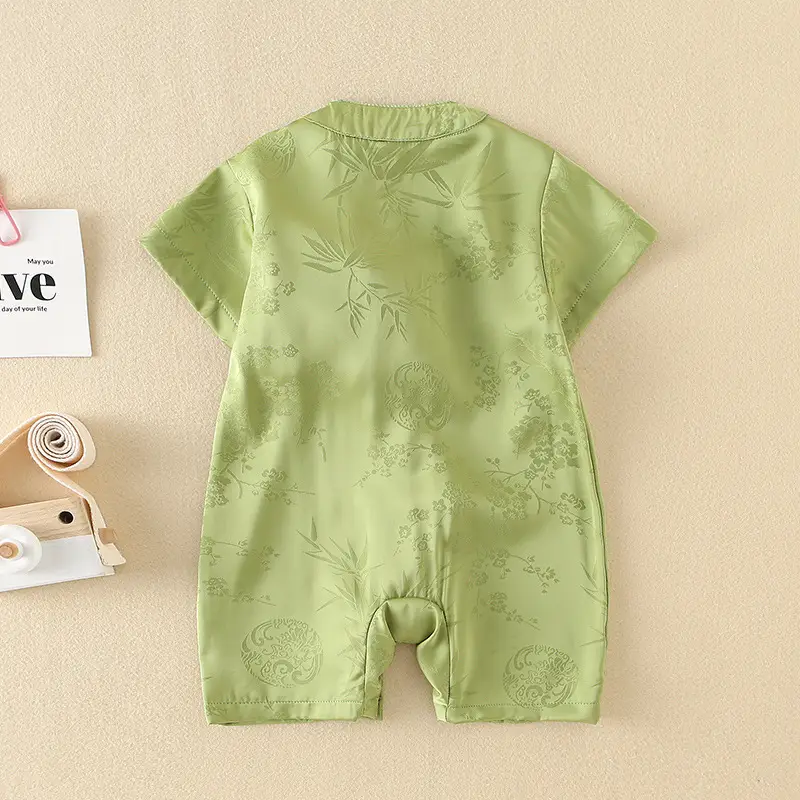 Baby Boy Chinese Style Green Shorts Set - Image 4
