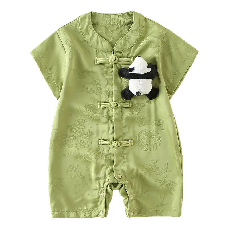 Baby Boy Chinese Style Green Shorts Set - Image 5