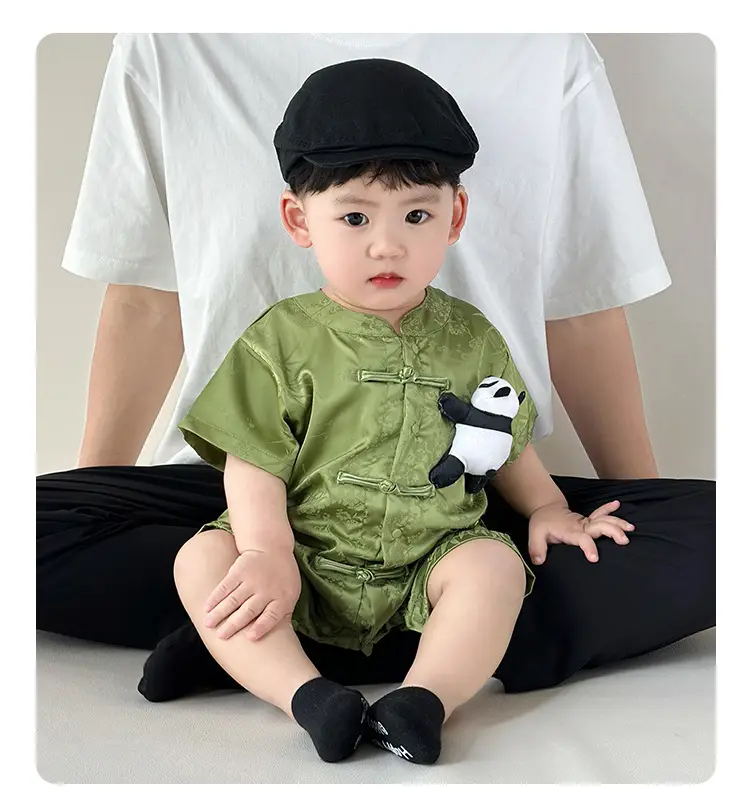 Baby Boy Chinese Style Green Shorts Set — feature 47