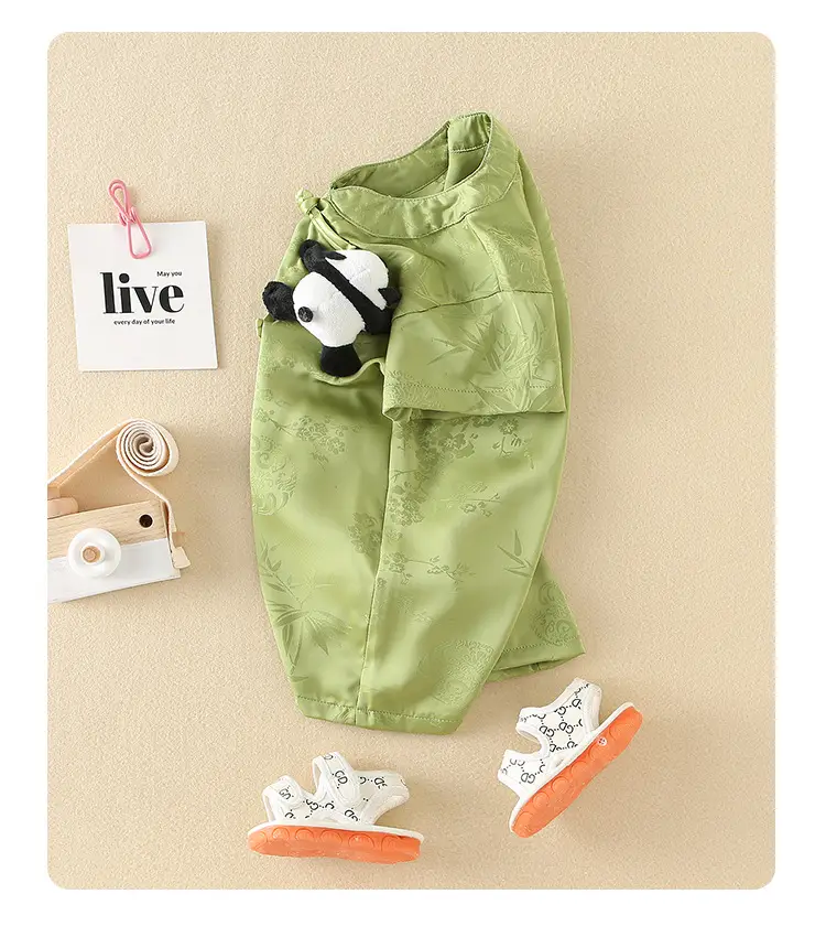 Baby Boy Chinese Style Green Shorts Set — feature 52