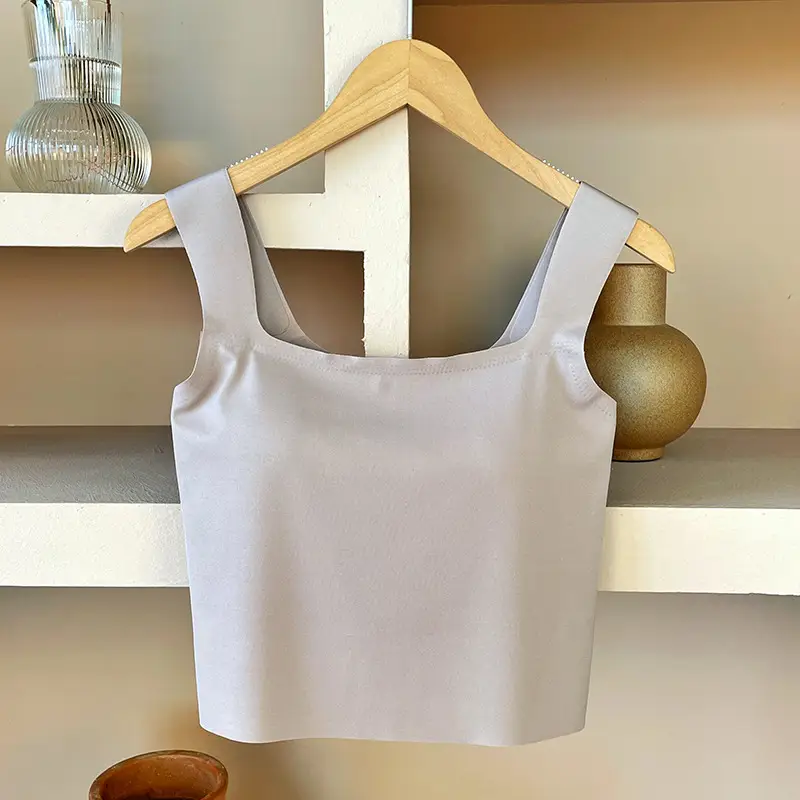 Traceless Wide Back Sling Vest Light Green Women's One-piece Inner Belt