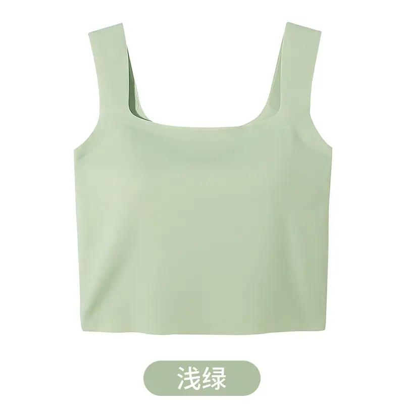 Traceless Wide Back Sling Vest Light Green Women's One-piece Inner Belt