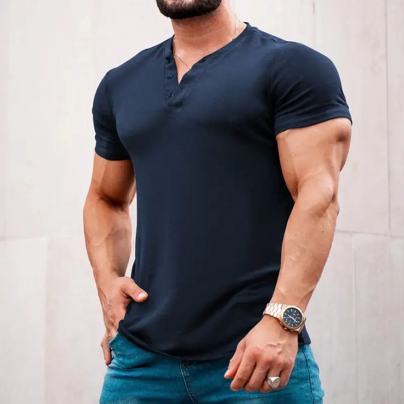Men's 2023 Cross-border Slim Fit T-Shirt Black — feature 11