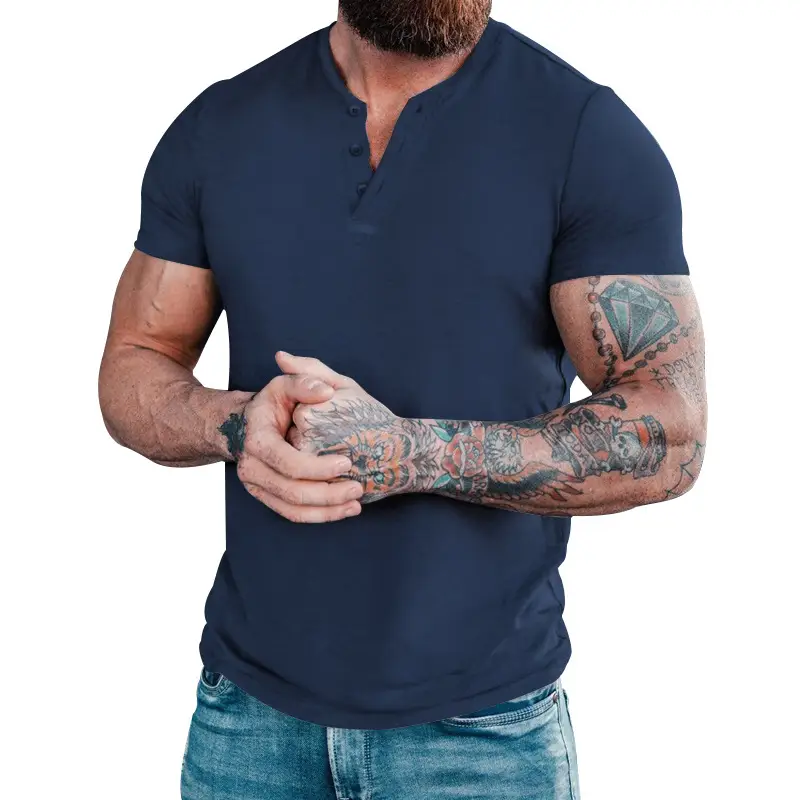 Men's 2023 Cross-border Slim Fit T-Shirt Black — feature 14