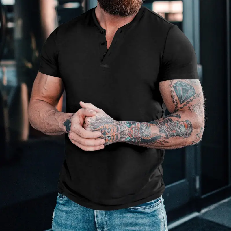 Men's 2023 Cross-border Slim Fit T-Shirt Black — feature 15