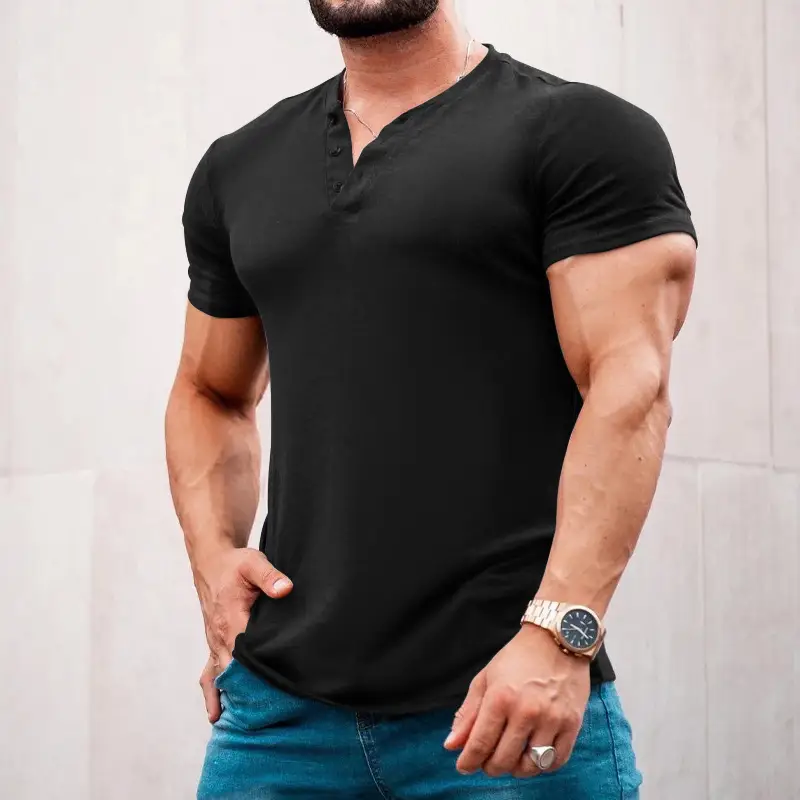 Men's 2023 Cross-border Slim Fit T-Shirt Black — feature 16