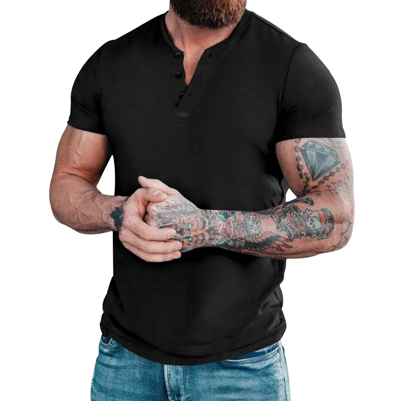 Men's 2023 Cross-border Slim Fit T-Shirt Black — feature 19