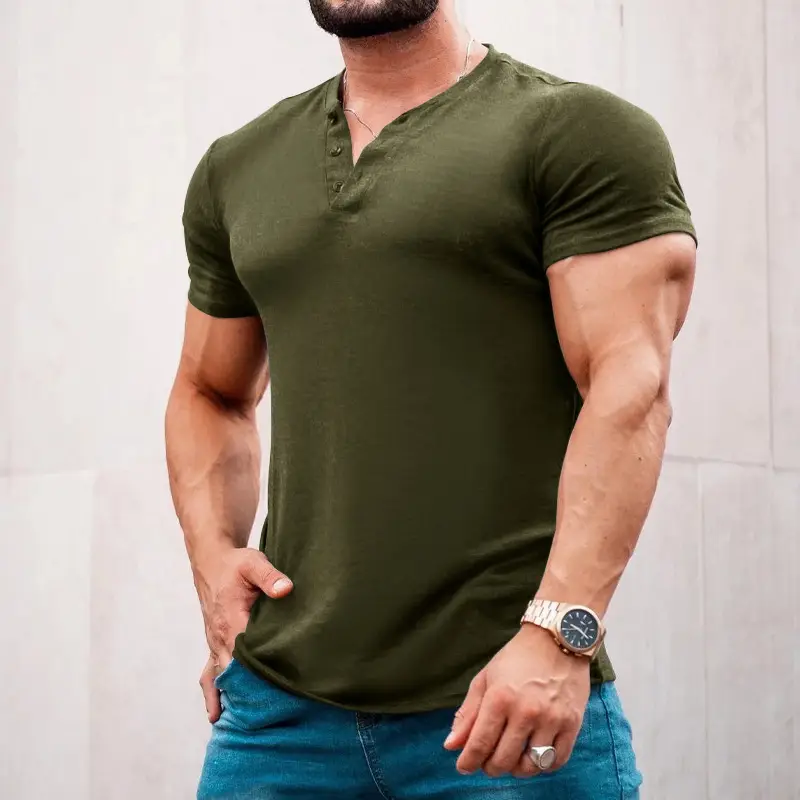 Men's 2023 Cross-border Slim Fit T-Shirt Black - Image 7