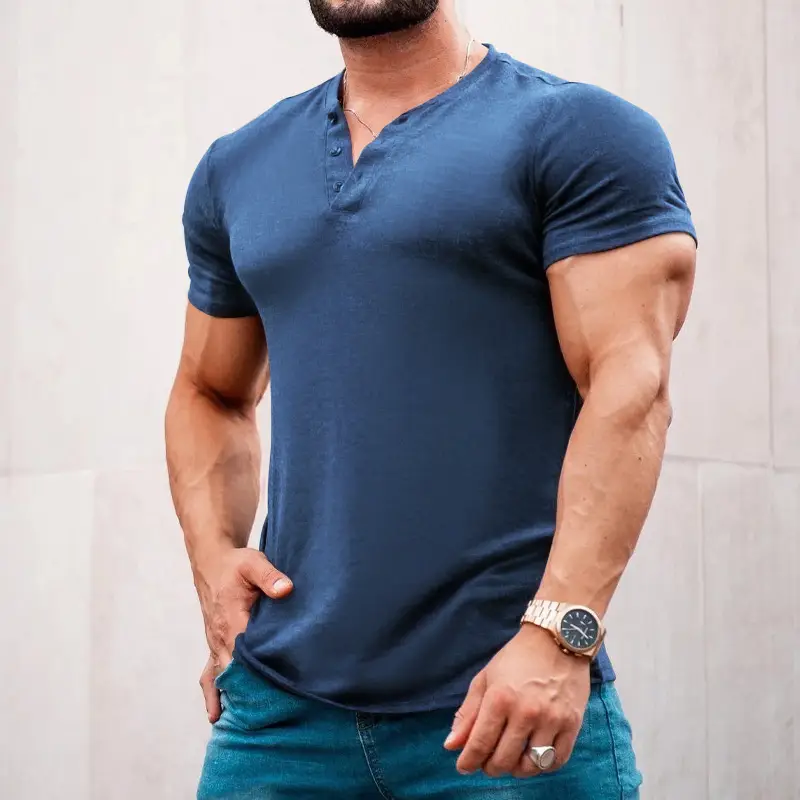 Men's 2023 Cross-border Slim Fit T-Shirt Black - Image 9