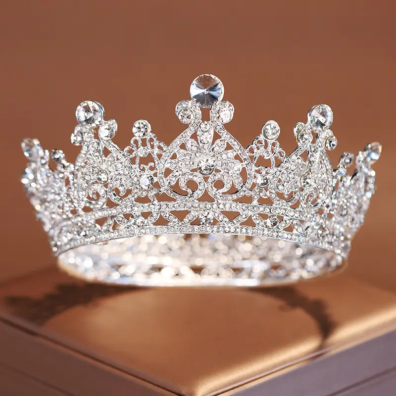 Crown Bride Headdress for Girls 18+ Crystal Gold Wedding Crown - Image 2