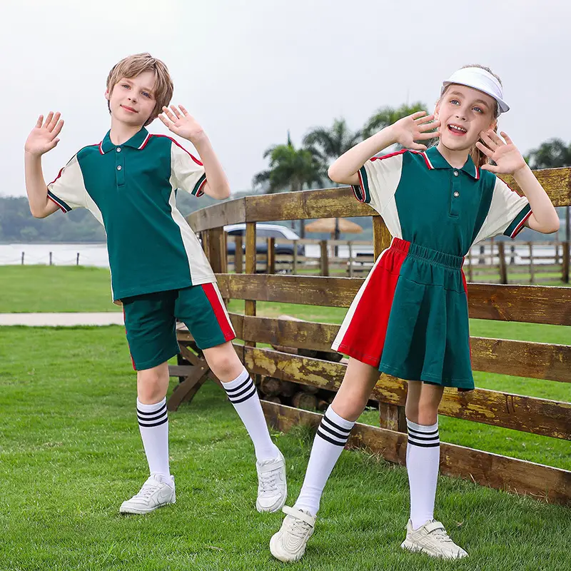 Red Green Cotton Skirt for Girls School Uniform - Image 6