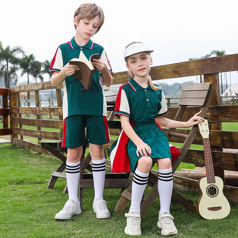 Red Green Cotton Skirt for Girls School Uniform - Image 7