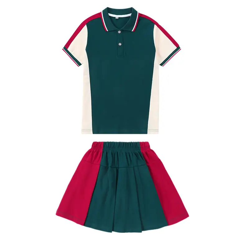 Red Green Cotton Skirt for Girls School Uniform - Image 8