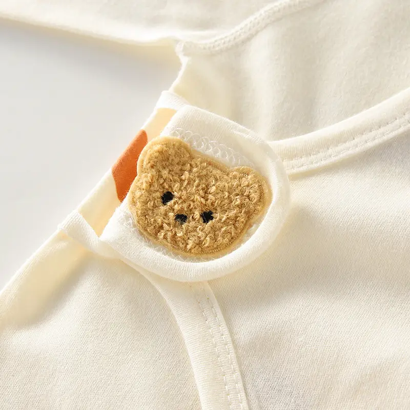 Baby Conjoined Rabbit Cotton Monk Baby Suit White Blue - Image 8