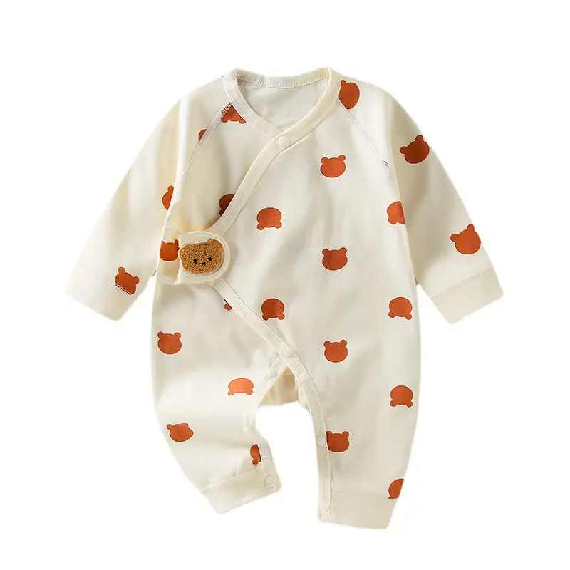 Baby Conjoined Rabbit Cotton Monk Baby Suit White Blue - Image 10