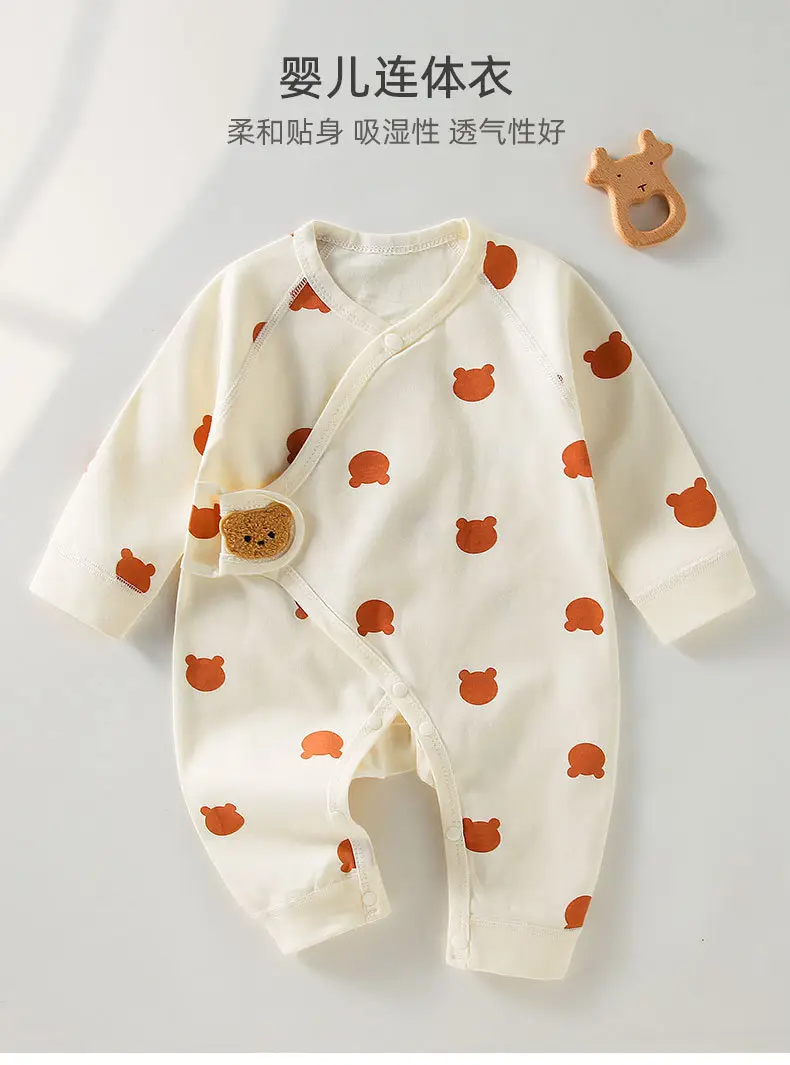 Baby Conjoined Rabbit Cotton Monk Baby Suit White Blue — feature 33