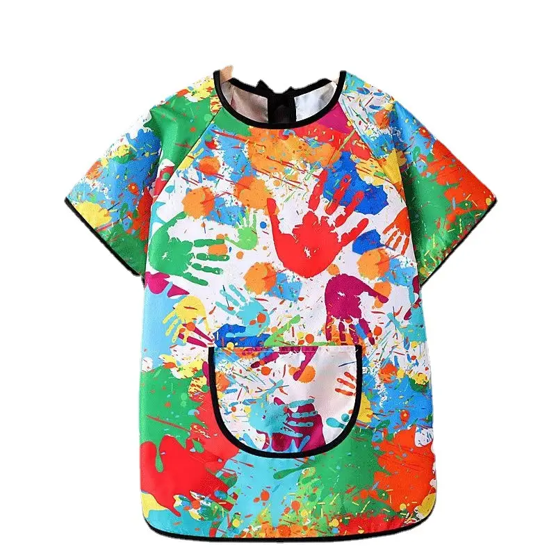 Kids Oil Painting Apron Waterproof Anti-Dressing Kindergarten Dining Set - Image 13