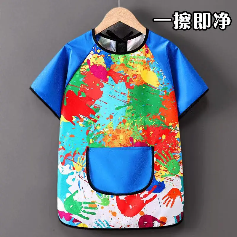 Kids Oil Painting Apron Waterproof Anti-Dressing Kindergarten Dining Set - Image 2