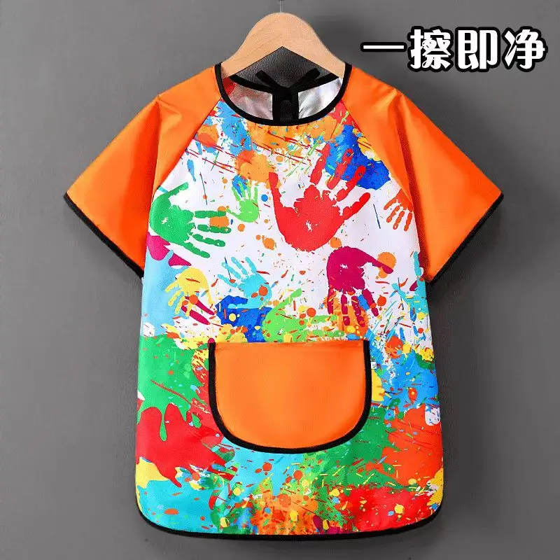 Kids Oil Painting Apron Waterproof Anti-Dressing Kindergarten Dining Set - Image 3
