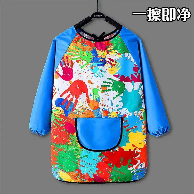 Kids Oil Painting Apron Waterproof Anti-Dressing Kindergarten Dining Set - Image 8