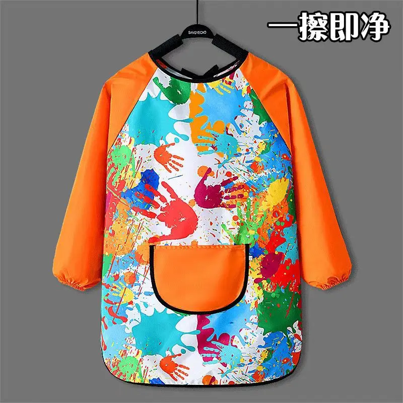 Kids Oil Painting Apron Waterproof Anti-Dressing Kindergarten Dining Set - Image 9